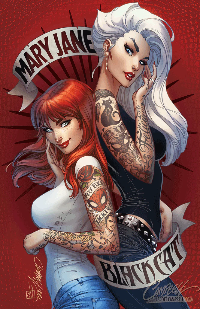 Mary Jane and Black Cat: Beyond #1 [C] JSC Artist EXCLUSIVE "Tats n' Cats" (2022)